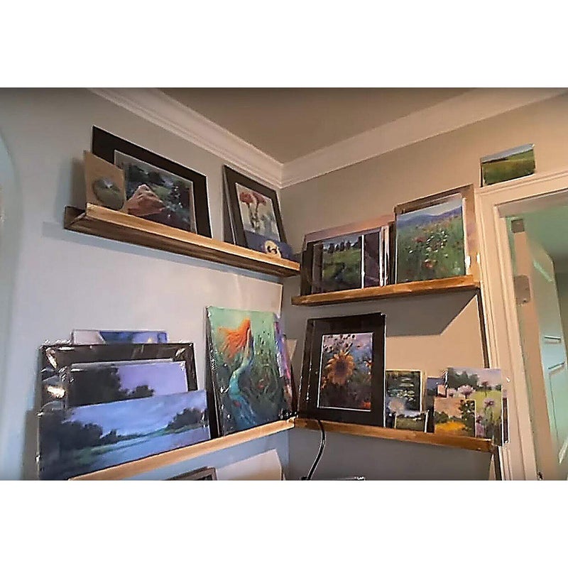 AZSKY 48 Inches Long Wood Photo Picture Ledge Shelf with Lip Floating Shelves for Nursery Books Set of 2 Rustic Wall Shelf for Kids Bedroom Office Bathroom Living Room Frames - Image 5